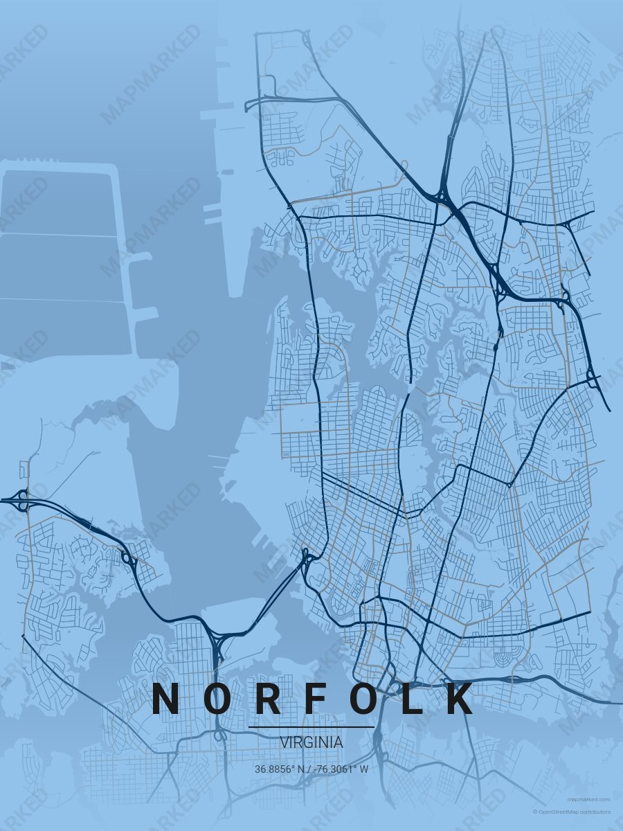 Light Blue, Blue & Gray Standard style sample on Norfolk