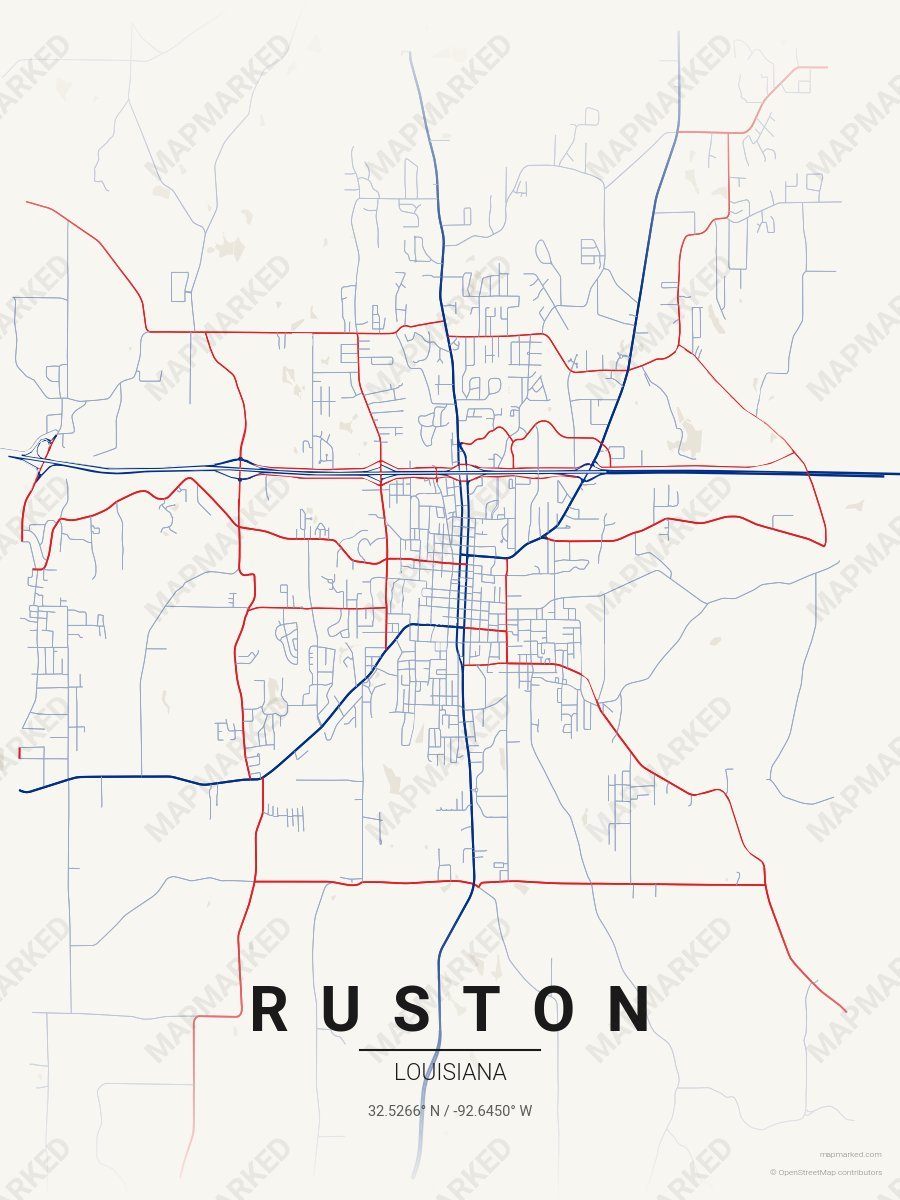 Cream, Blue & Red Modern style sample on Ruston