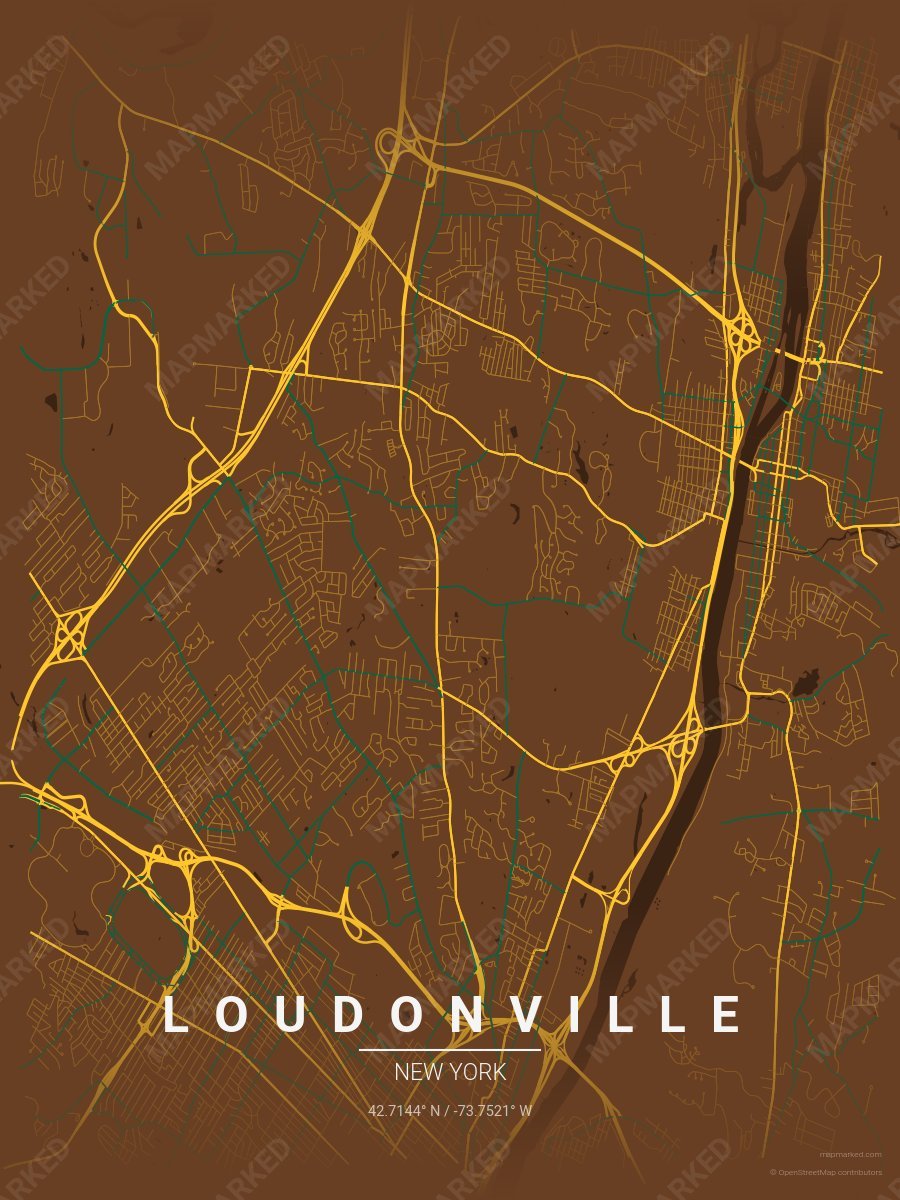 Brown, Yellow & Green Motif style sample on Loudonville New