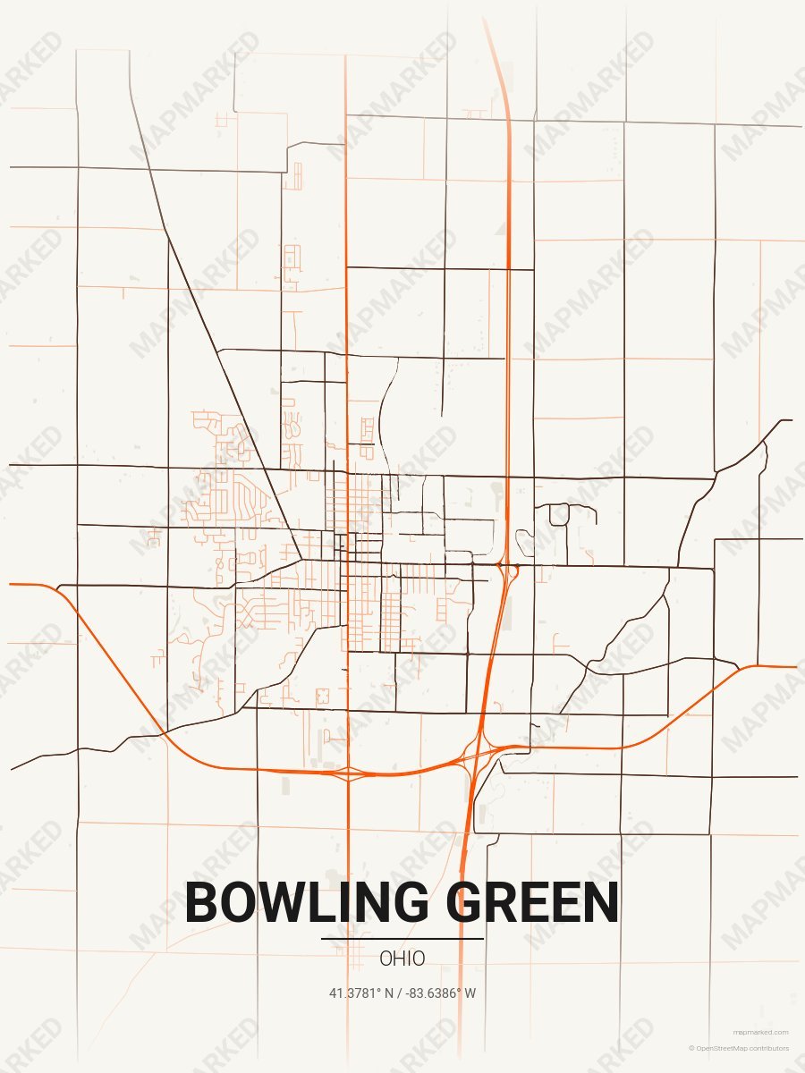 Cream, Orange & Brown Contrast style sample on Bowling Green