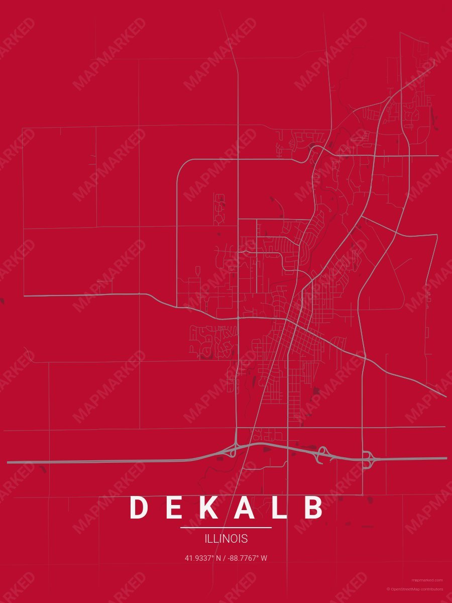 Red & Silver Standard style sample on Dekalb