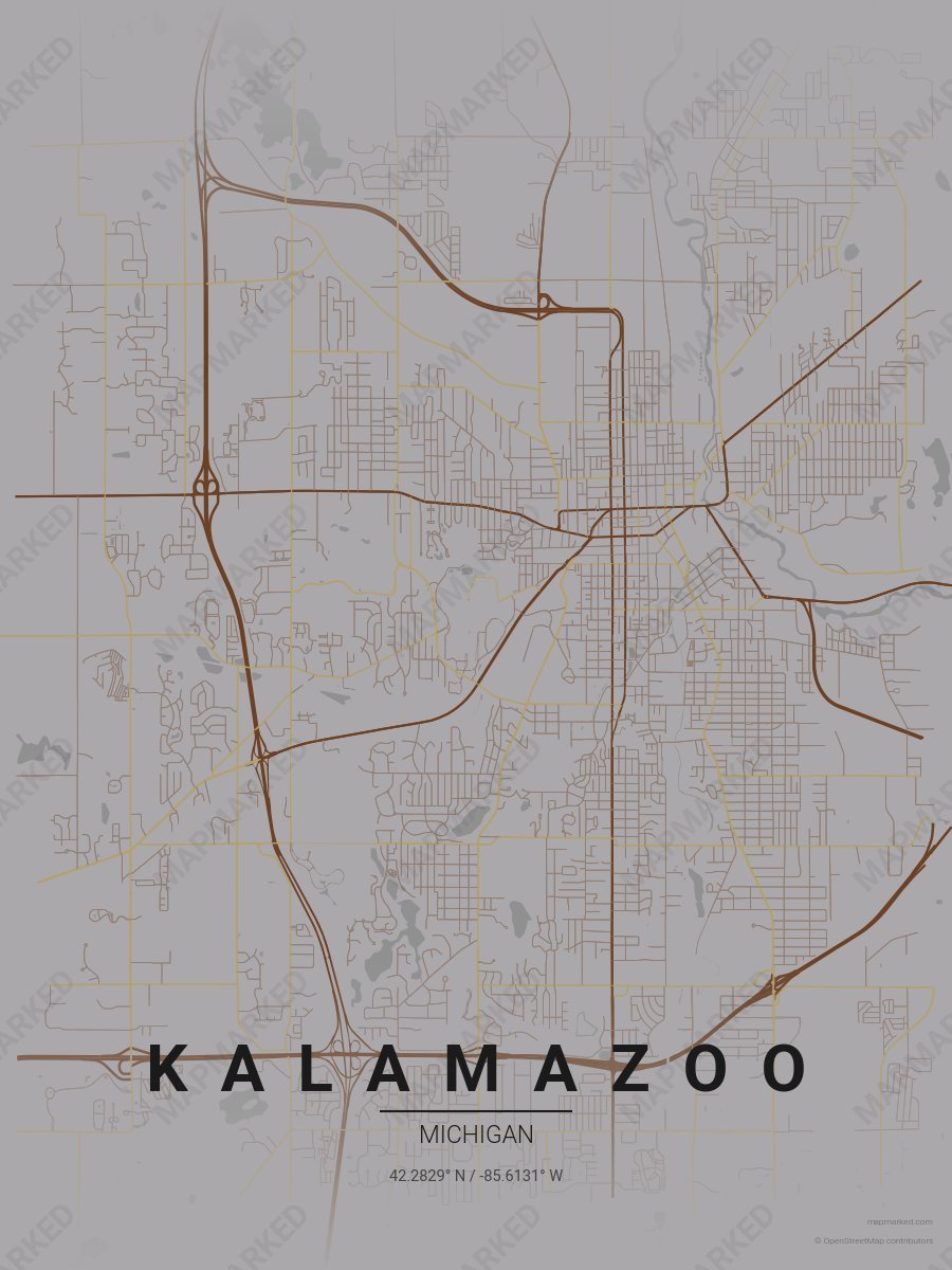 Gray, Brown & Gold Cadence style sample on Kalamazoo