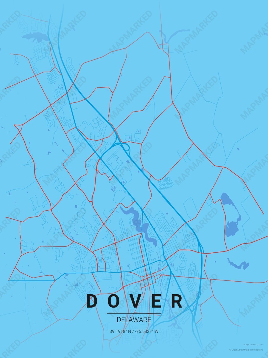 Light Blue, Blue & Red Range style sample on Dover