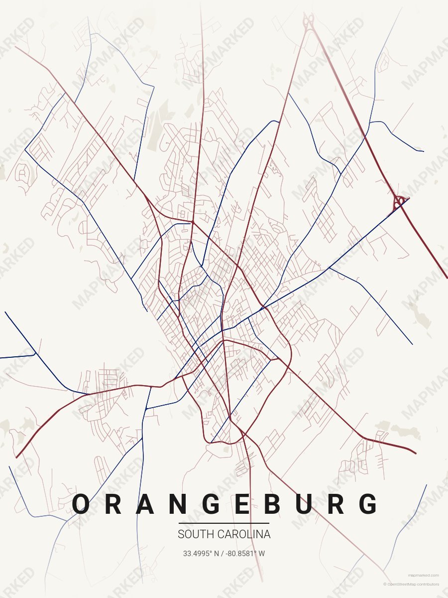 Cream, Red & Blue Cadence style sample on Orangeburg South