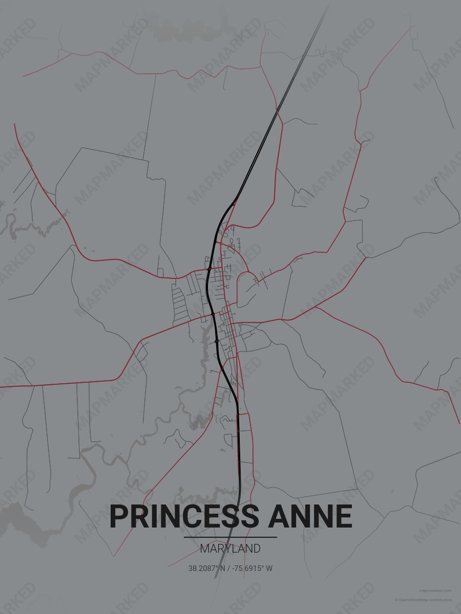 Gray, Black & Red Nova style sample on Princess Anne