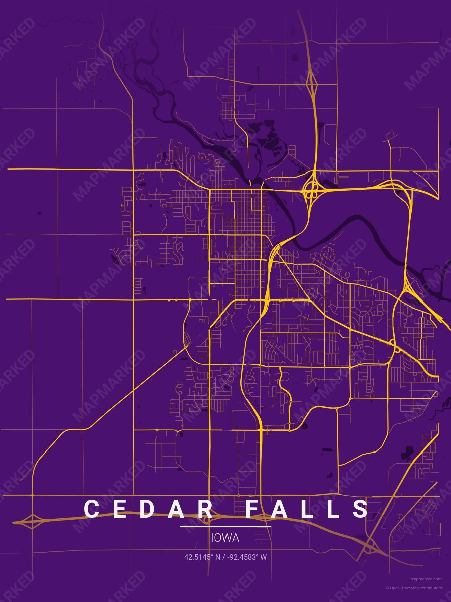 Purple & Gold Loft style sample on Cedar Falls