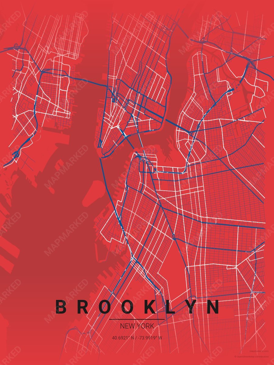 Red, Blue & White Muse style sample on Brooklyn New