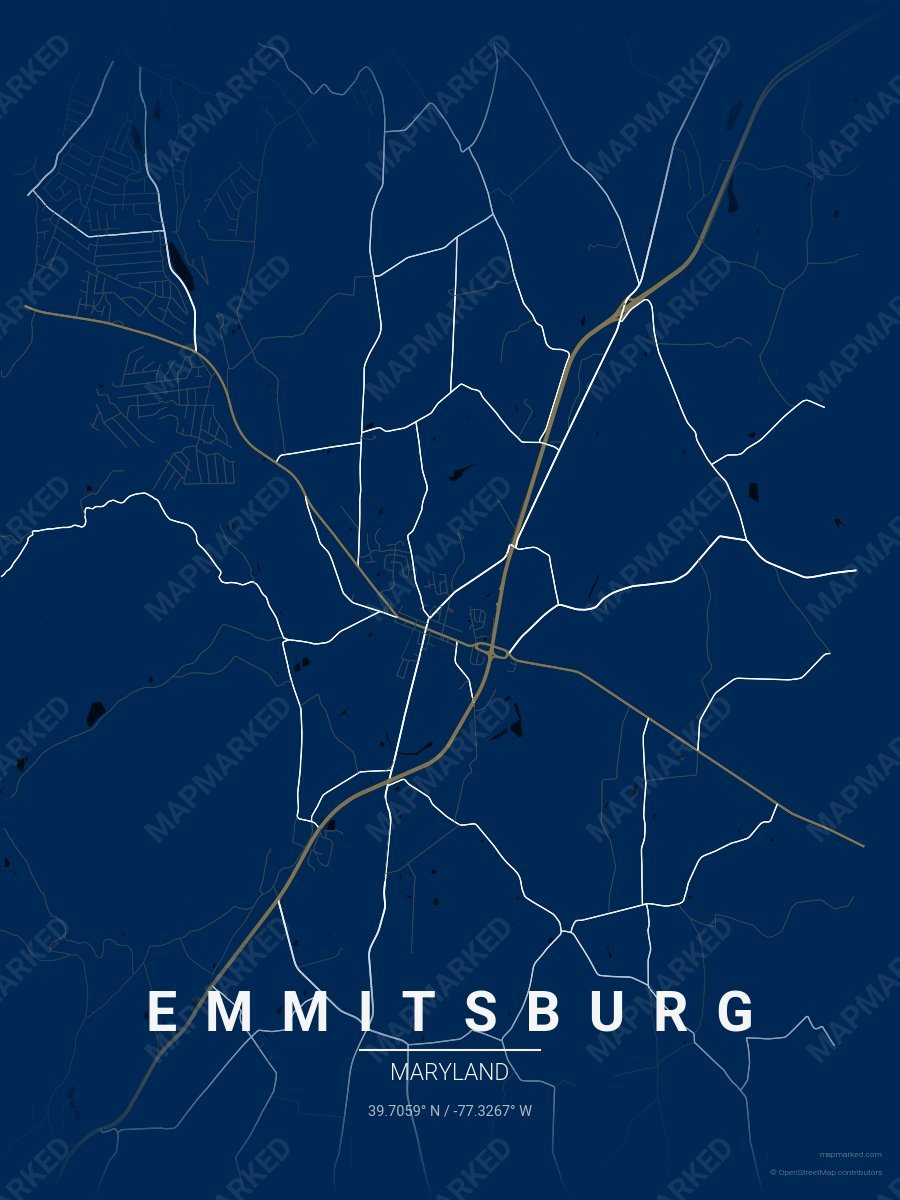 Blue, Bronze & White Motif style sample on Emmitsburg