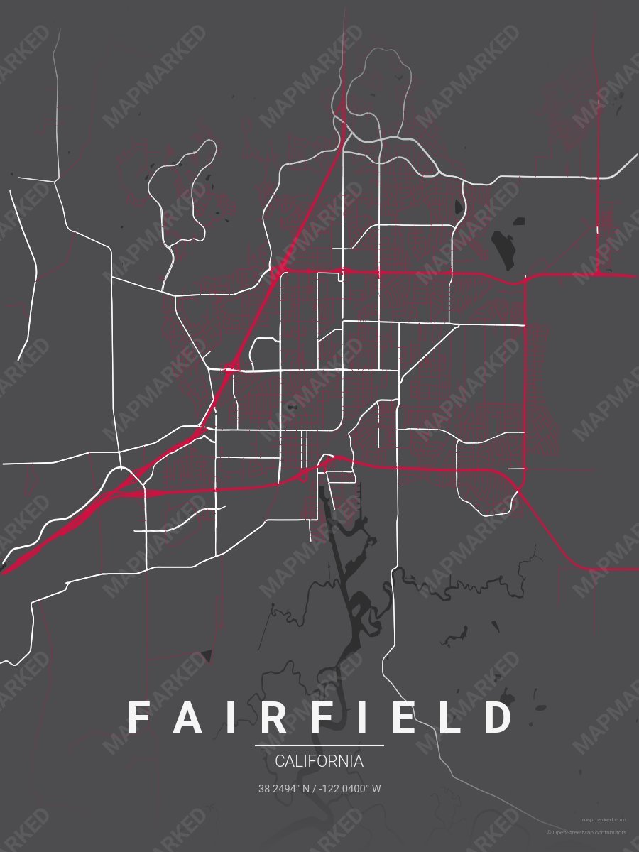 Black, Red & White Standard style sample on Fairfield