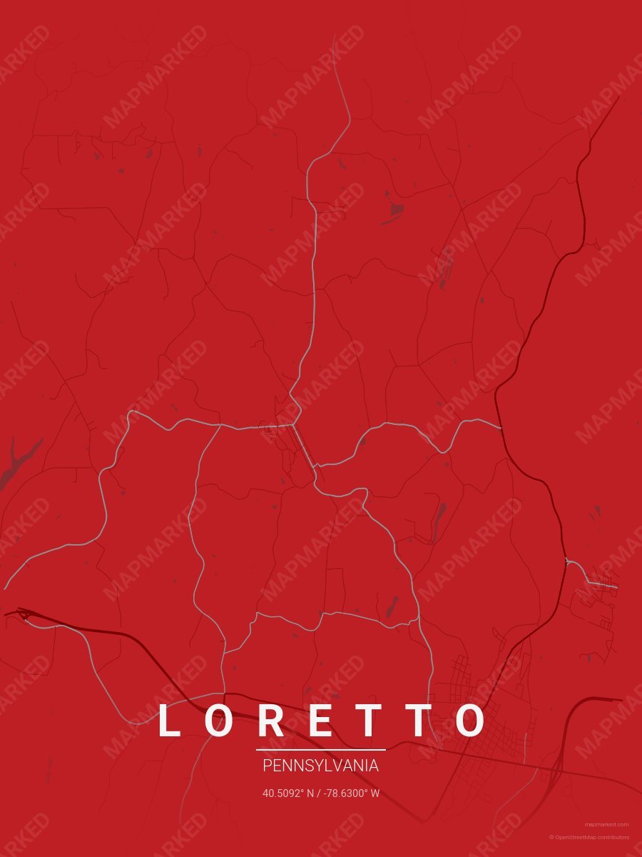 Red, Dark Red & Silver Muse style sample on Loretto