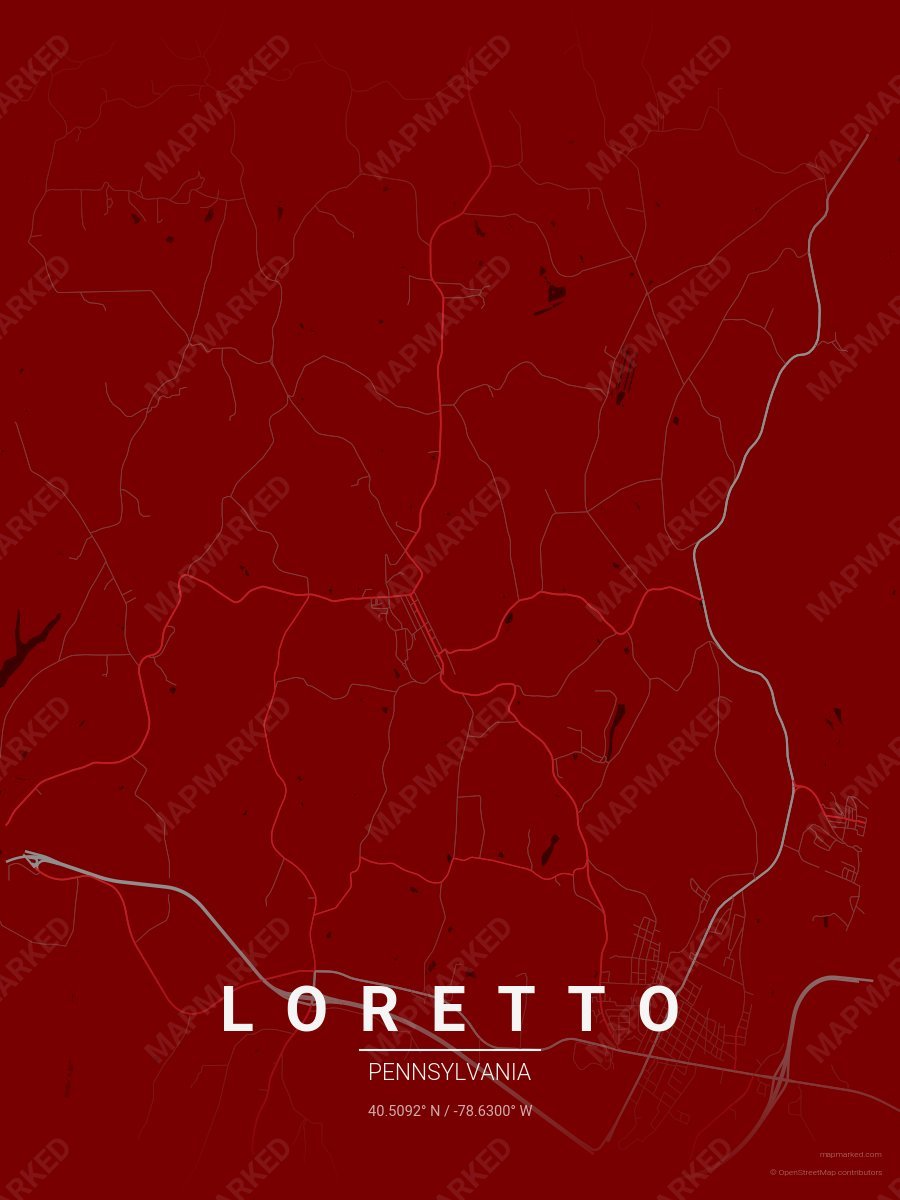 Dark Red, Silver & Red Heritage style sample on Loretto