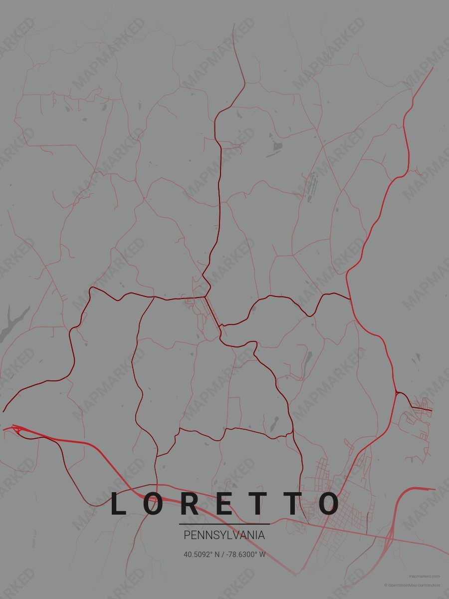 Silver, Red & Dark Red Contrast style sample on Loretto