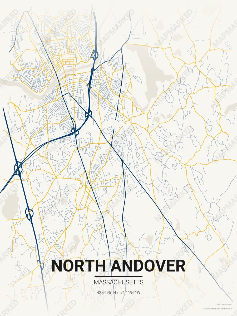 Cream, Blue & Gold Motif style sample on North Andover