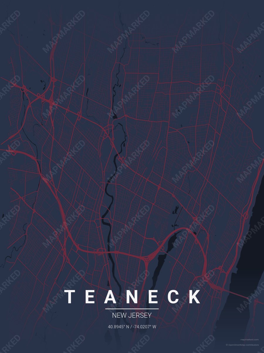 Blue & Burgundy Bold style sample on Teaneck New