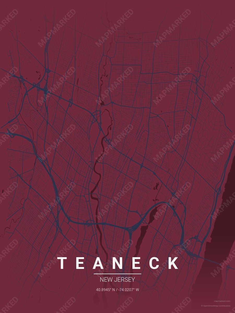 Burgundy & Blue Duet style sample on Teaneck New