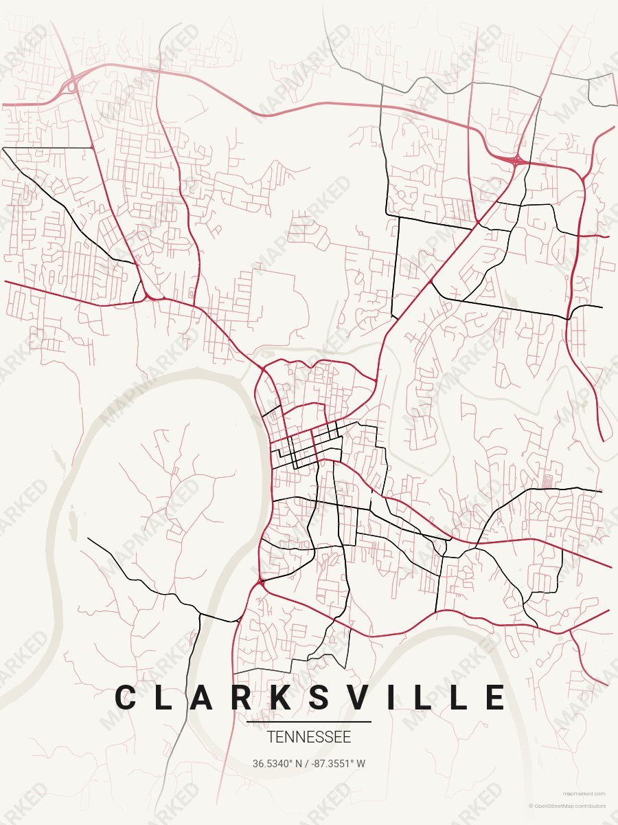 Cream, Red & Black Aura style sample on Clarksville