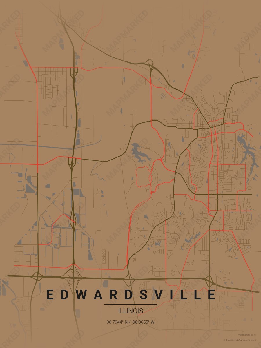 Brown, Dark Brown & Red Vista style sample on Edwardsville