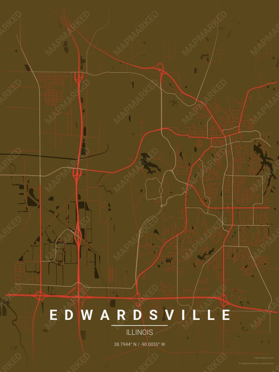 Dark Brown, Red & Brown Signature style sample on Edwardsville