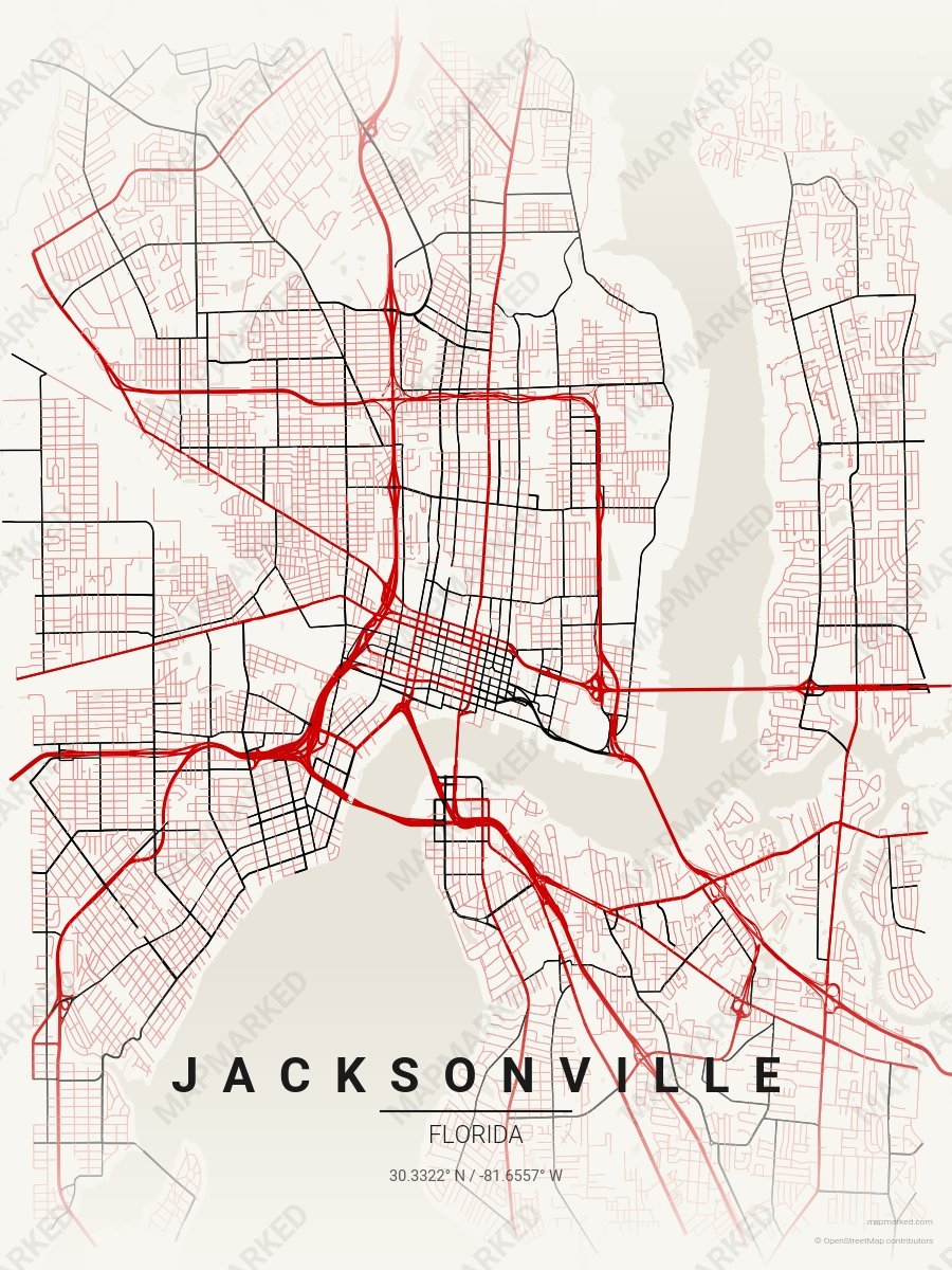 Cream, Red & Black Vista style sample on Jacksonville