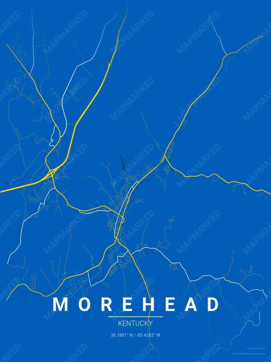 Blue, Gold & White Craft style sample on Morehead