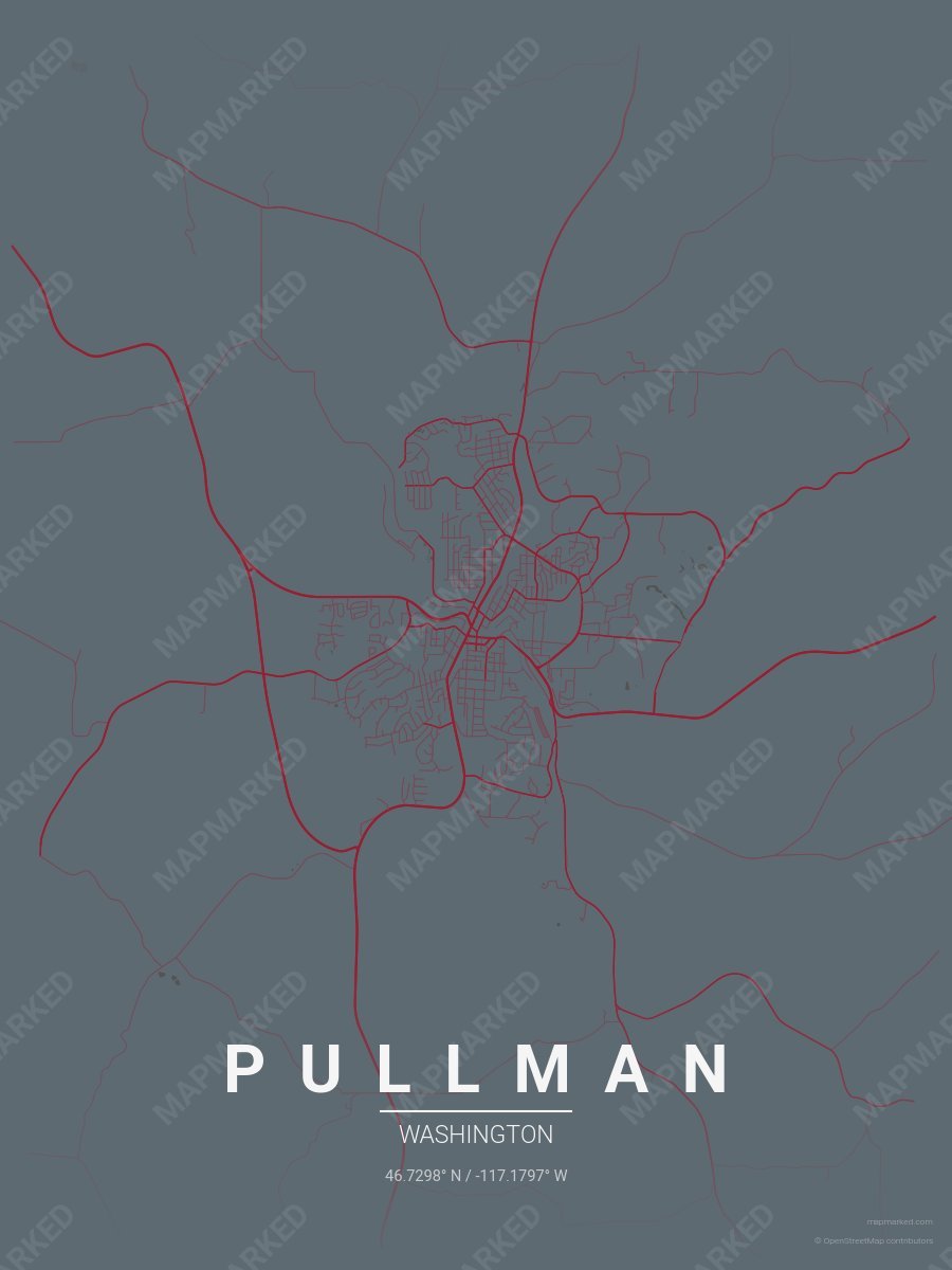 Gray & Crimson Modern style sample on Pullman