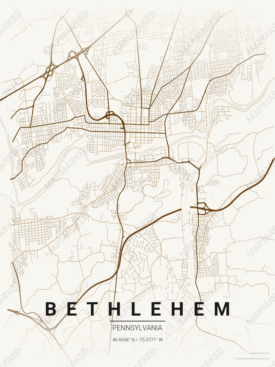 Cream, Dark Brown & Light Gold Muse style sample on Bethlehem