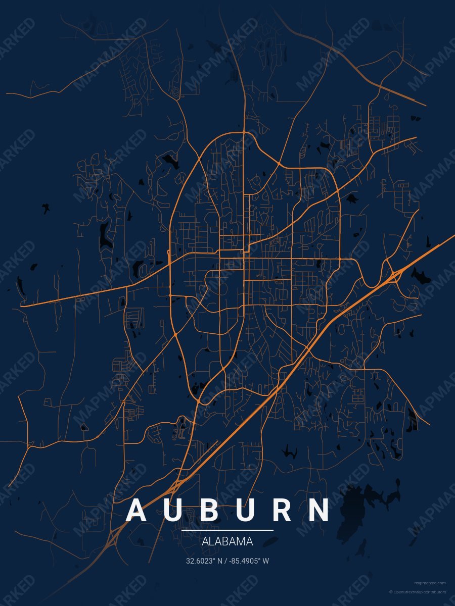 Blue & Orange Vista style sample on Auburn