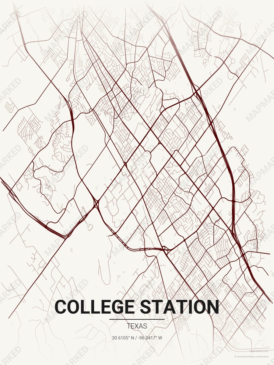 Cream & Maroon Duet style sample on College Station
