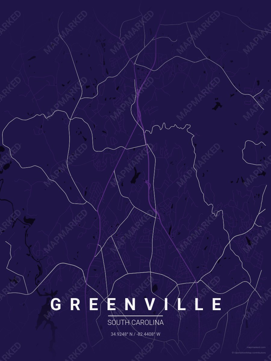 Dark Purple, Purple & Gray Standard style sample on Greenville South