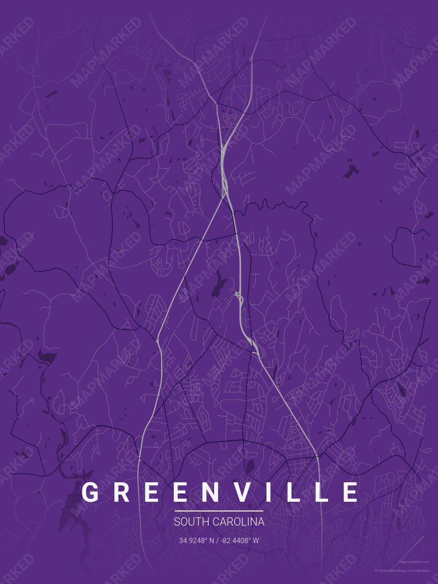 Purple, Gray & Dark Purple Craft style sample on Greenville South