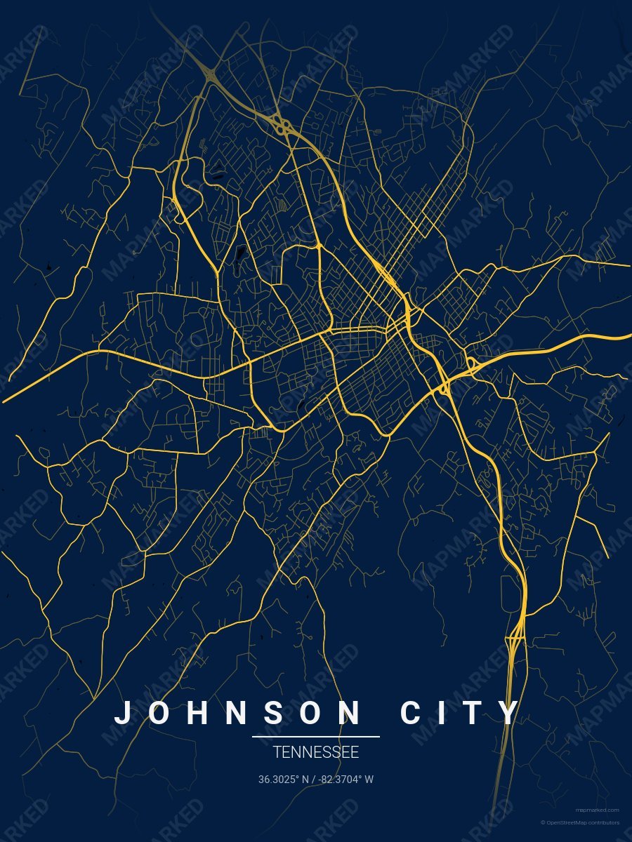 Navy & Gold Vista style sample on Johnson City