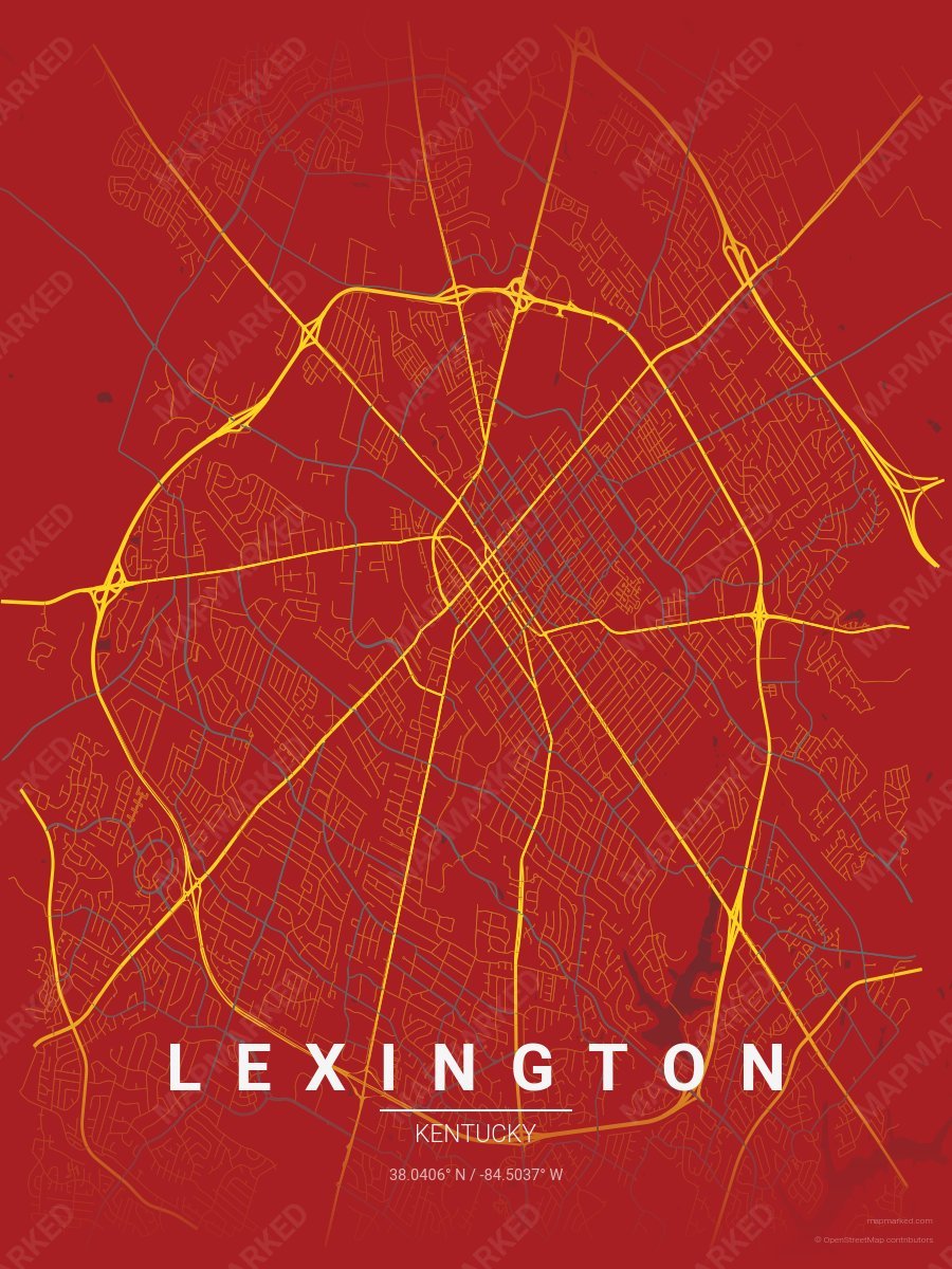 Red, Yellow & Gray Muse style sample on Lexington