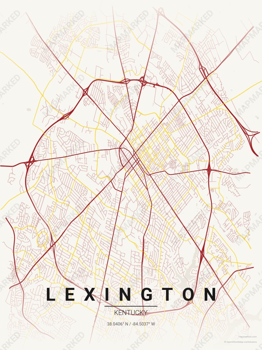 Cream, Red & Yellow Aura style sample on Lexington