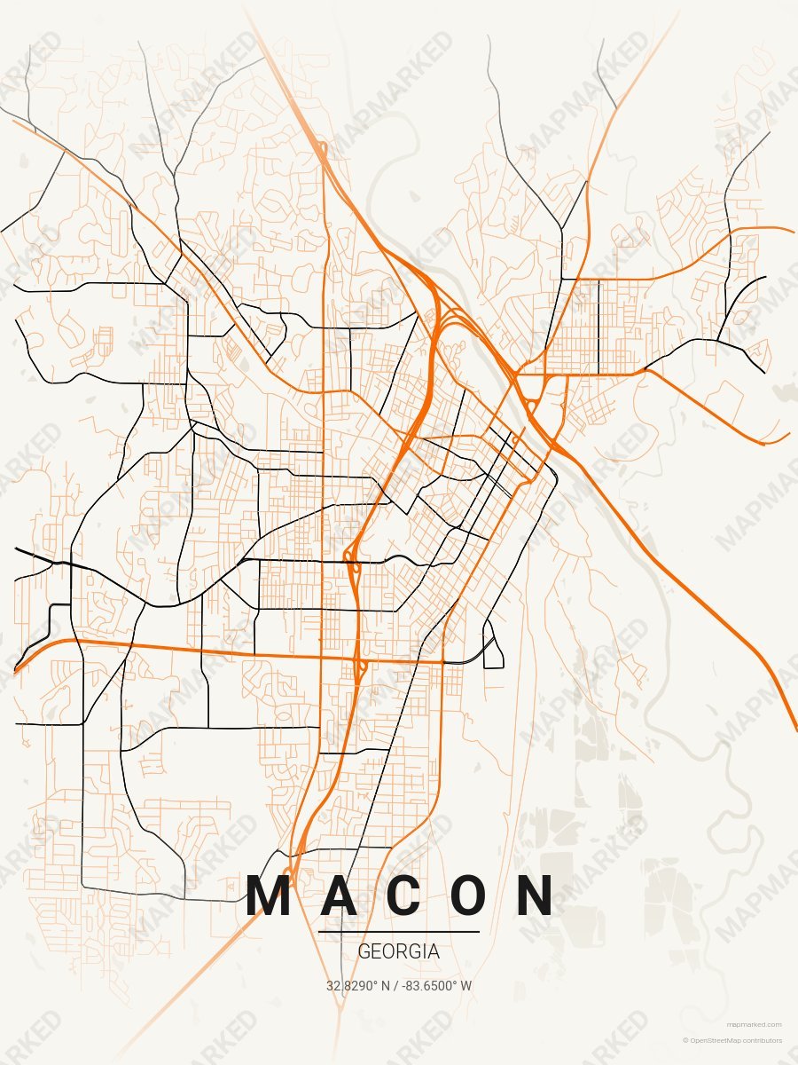 Cream, Orange & Black Contrast style sample on Macon