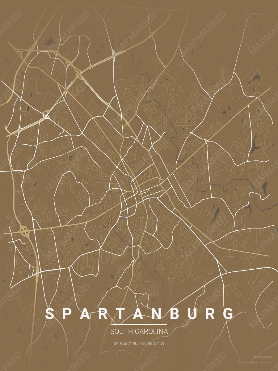 Gold, Khaki & Black Motif style sample on Spartanburg South