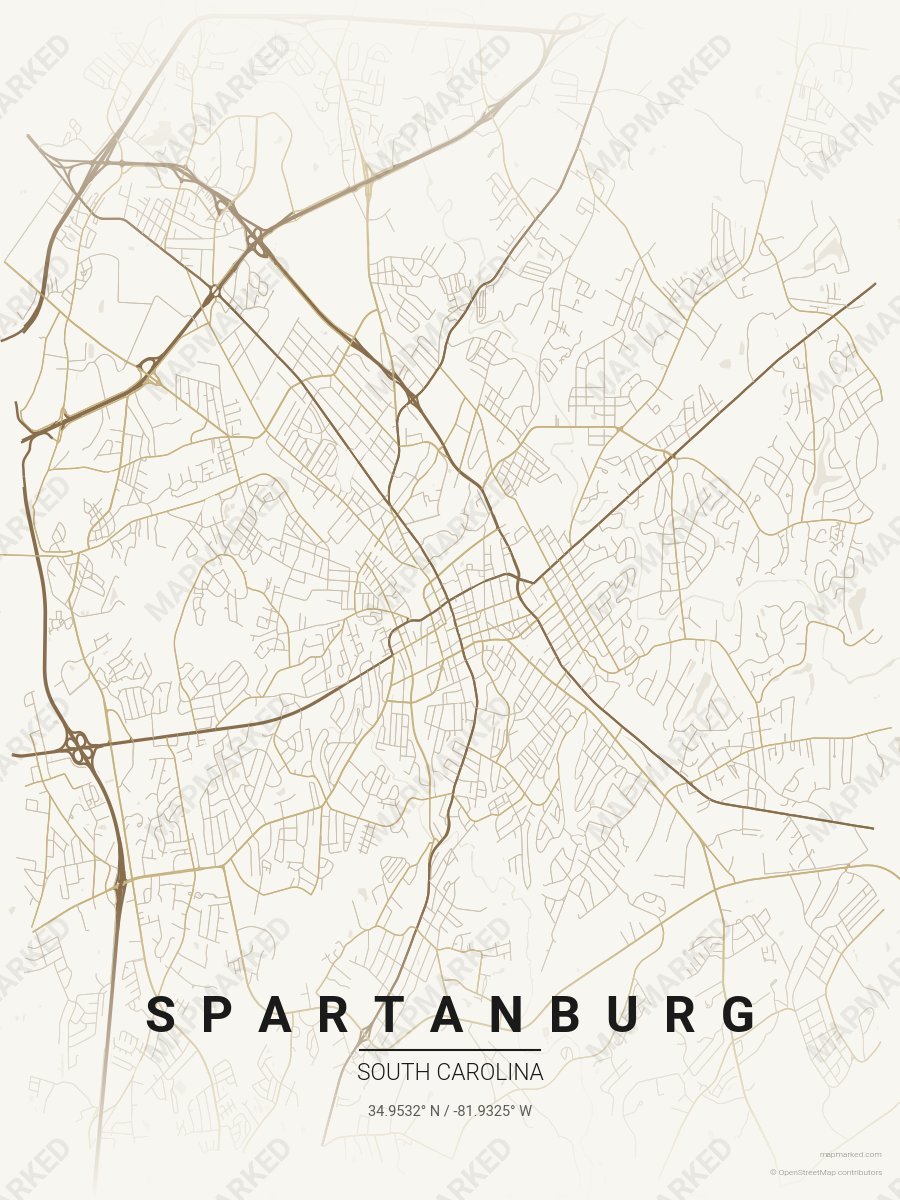 Cream, Gold & Khaki Muse style sample on Spartanburg South