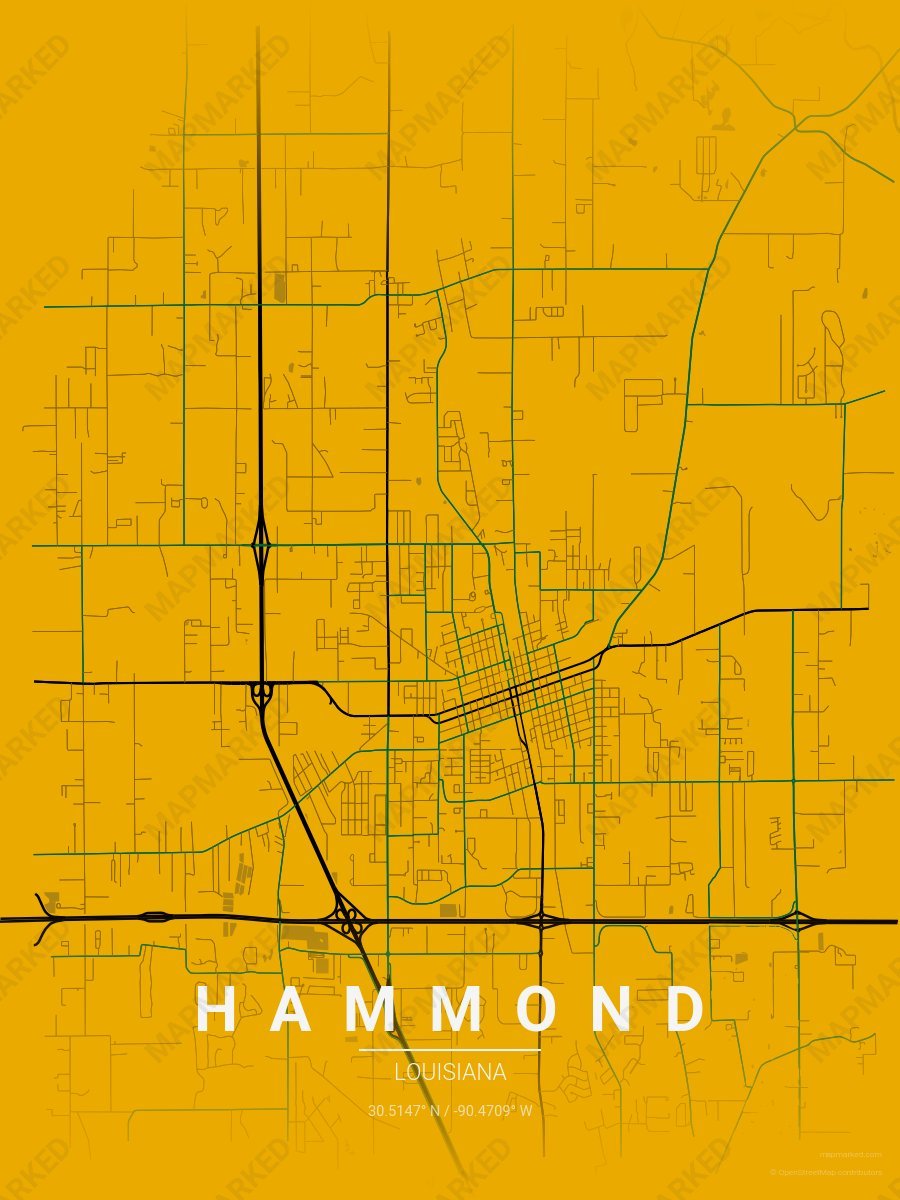 Gold, Black & Green Statement style sample on Hammond