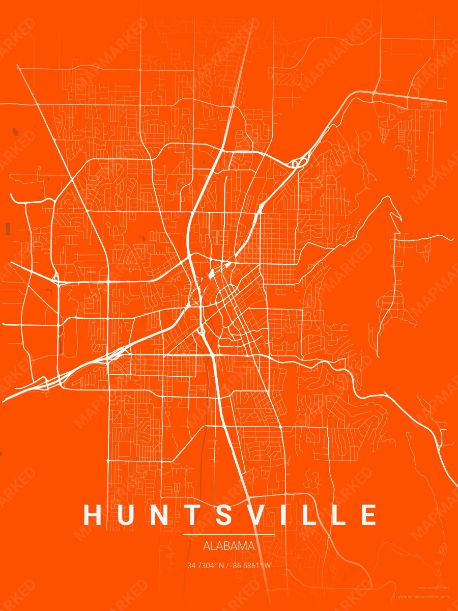 Orange & White Motif style sample on Huntsville