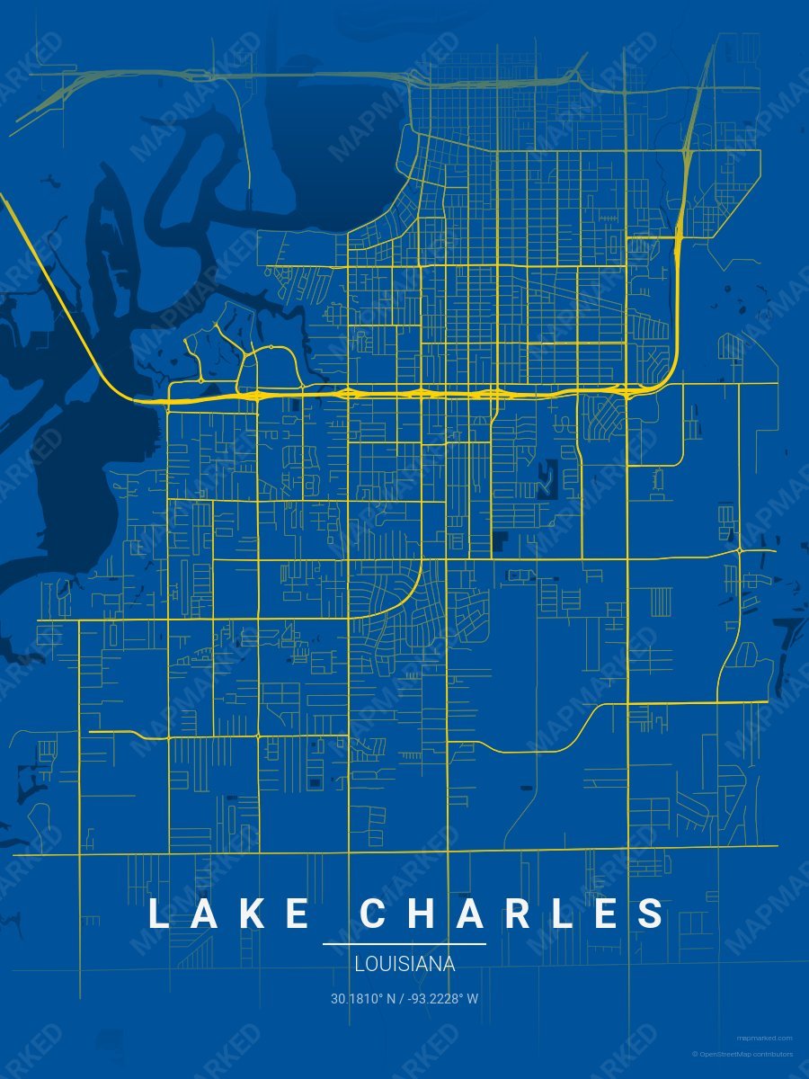 Blue & Gold Standard style sample on Lake Charles