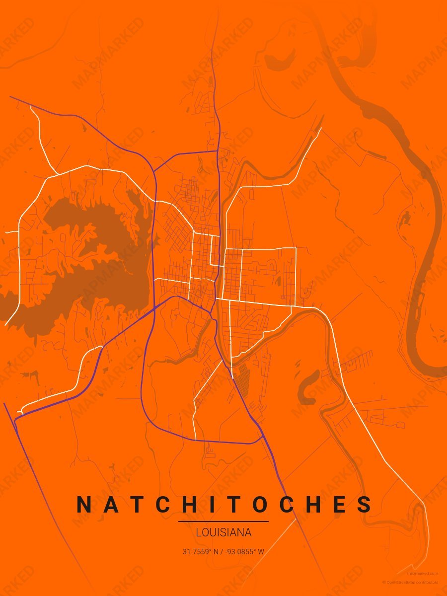 Orange, Purple & White Vista style sample on Natchitoches