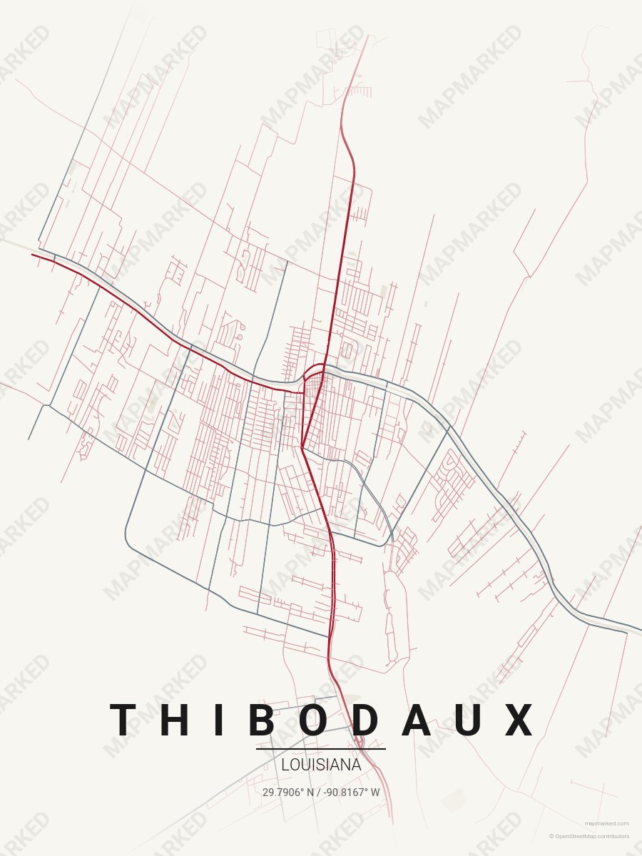 Cream, Red & Gray Modern style sample on Thibodaux