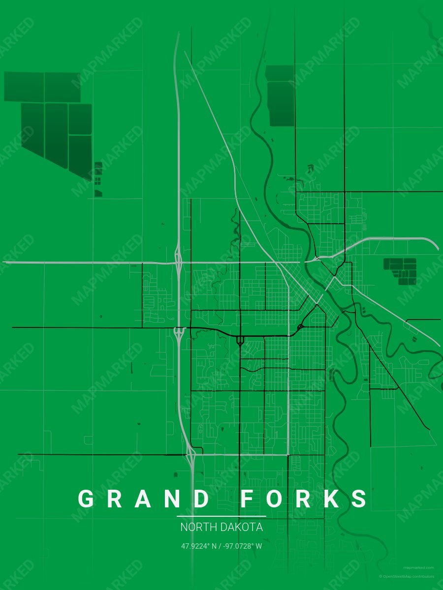 Green, Gray & Black Cadence style sample on Grand Forks North