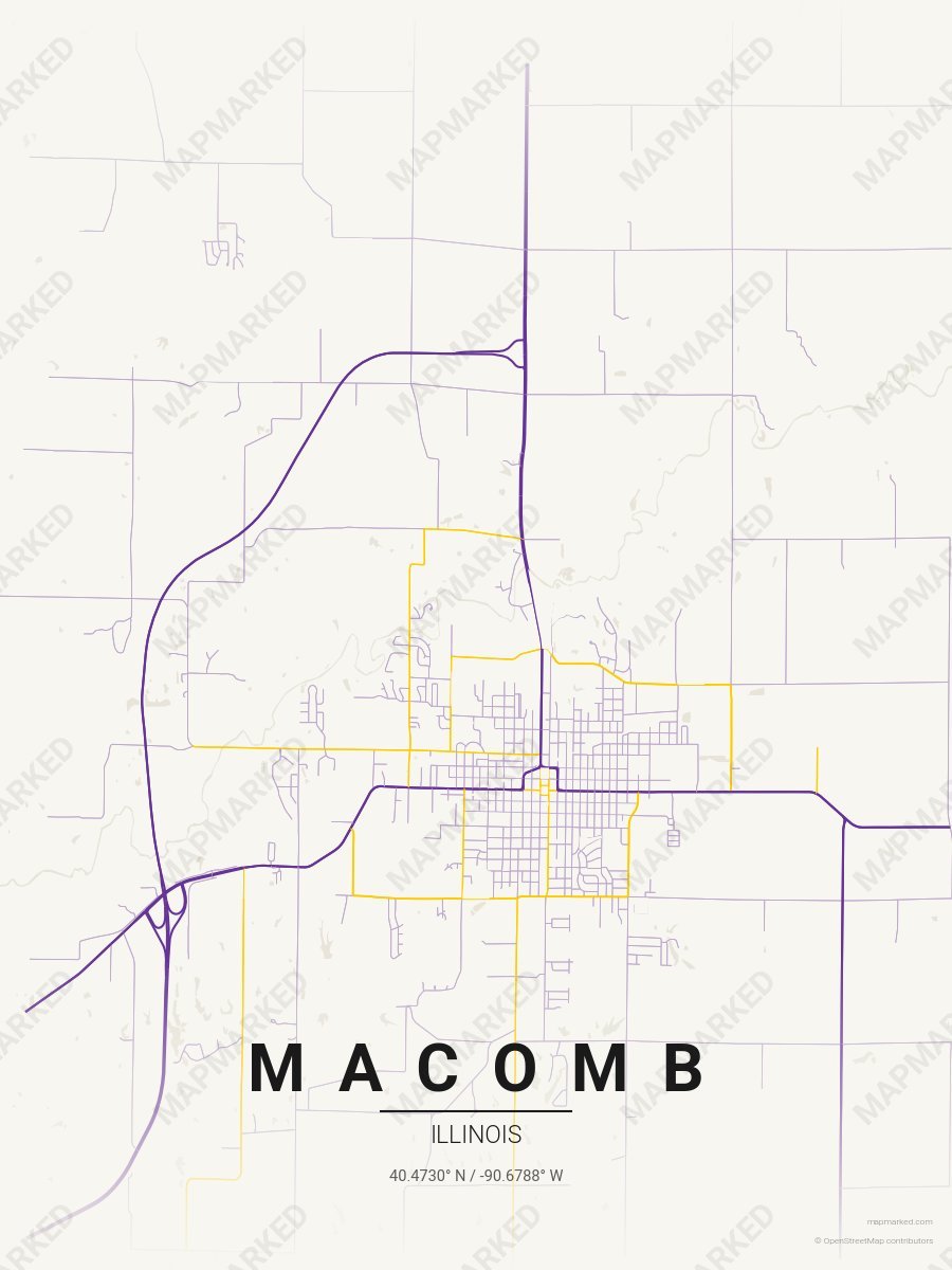 Cream, Purple & Yellow Signature style sample on Macomb