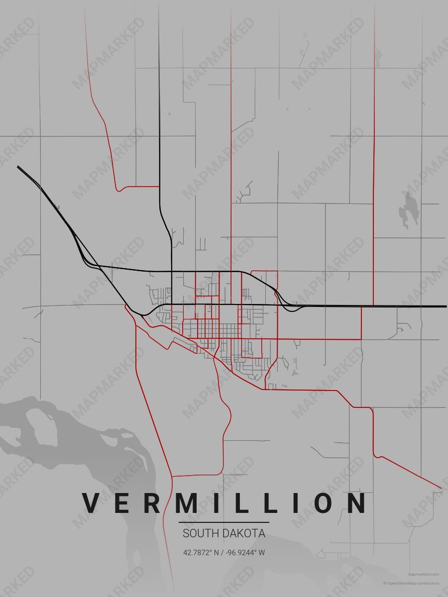 Gray, Black & Red Prime style sample on Vermillion South
