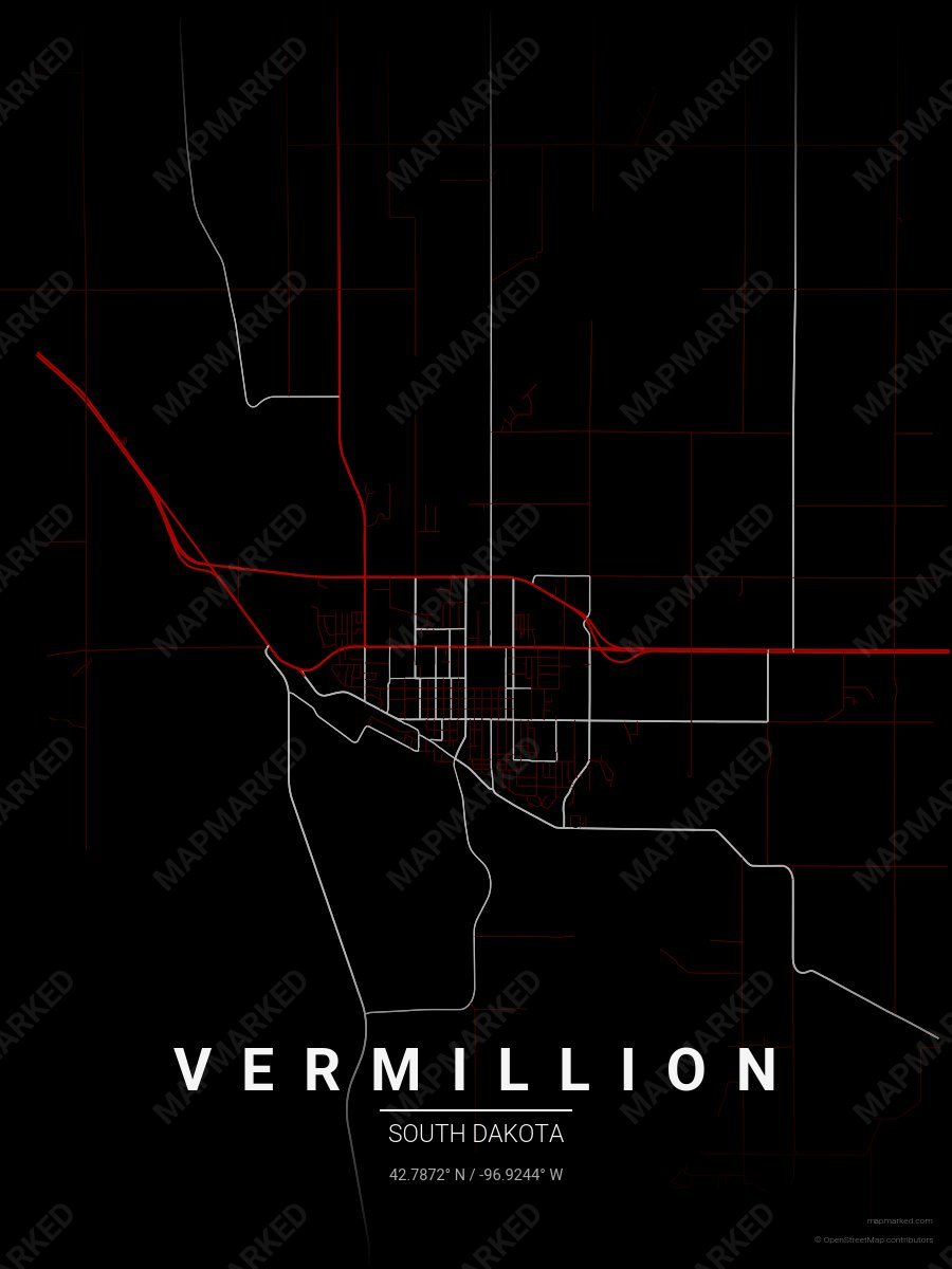 Black, Red & Gray Prime style sample on Vermillion South