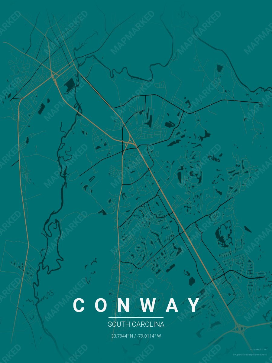Teal, Gold & Black Verve style sample on Conway South