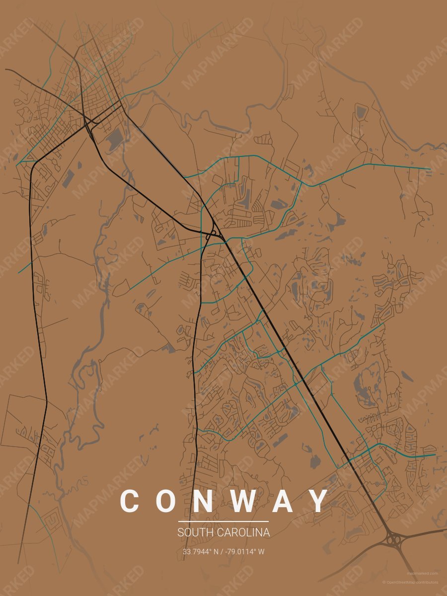 Gold, Black & Teal Standard style sample on Conway South
