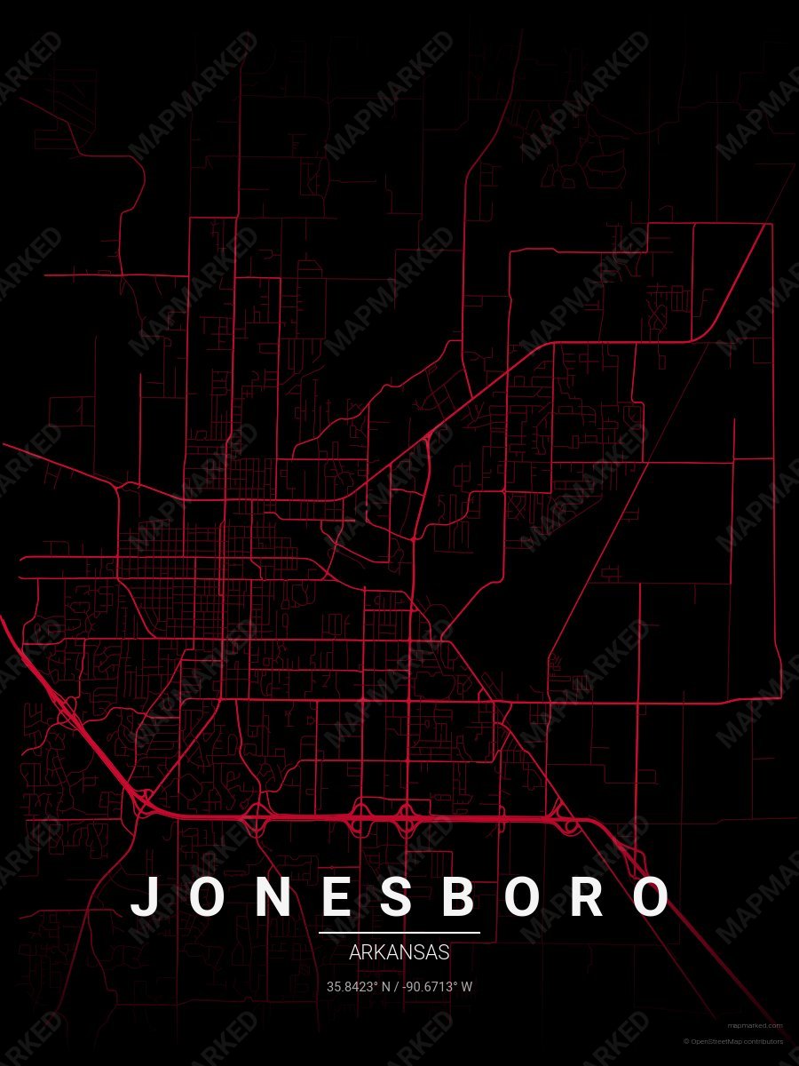 Black & Scarlet Modern style sample on Jonesboro