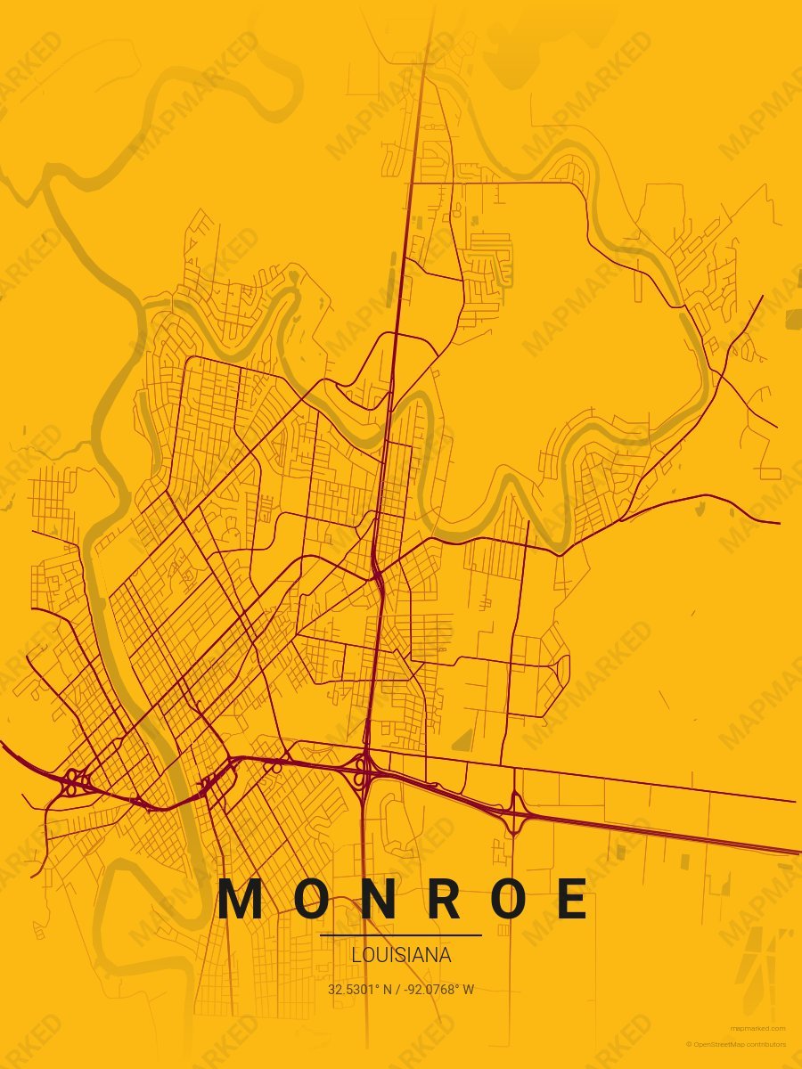 Gold & Burgundy Bold style sample on Monroe