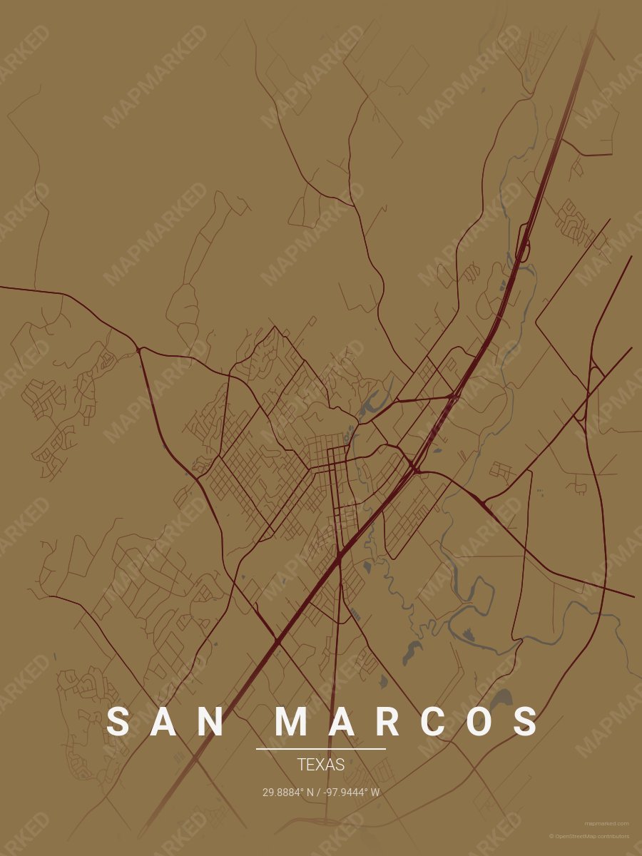 Gold & Maroon Ethos style sample on San Marcos